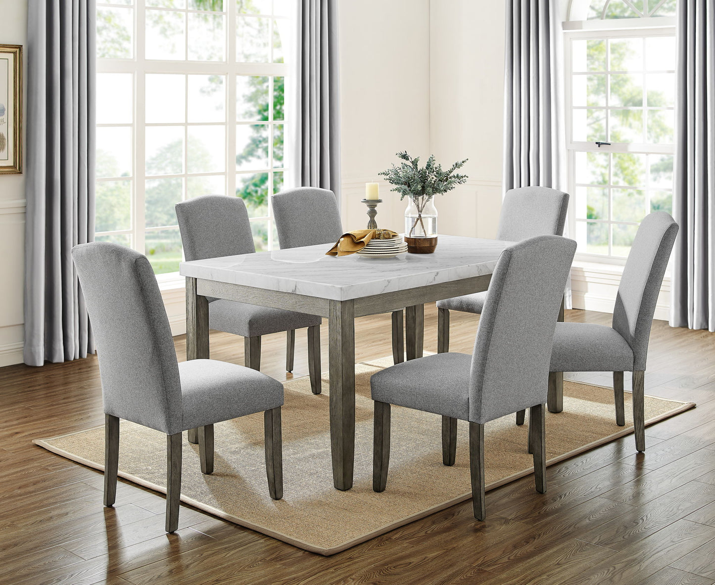 Emily - Guangxi White Marble Top - White - Hornell Furniture Outlet