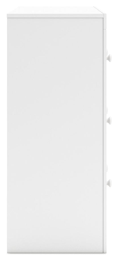 Mollviney - White - Six Drawer Dresser - Hornell Furniture Outlet