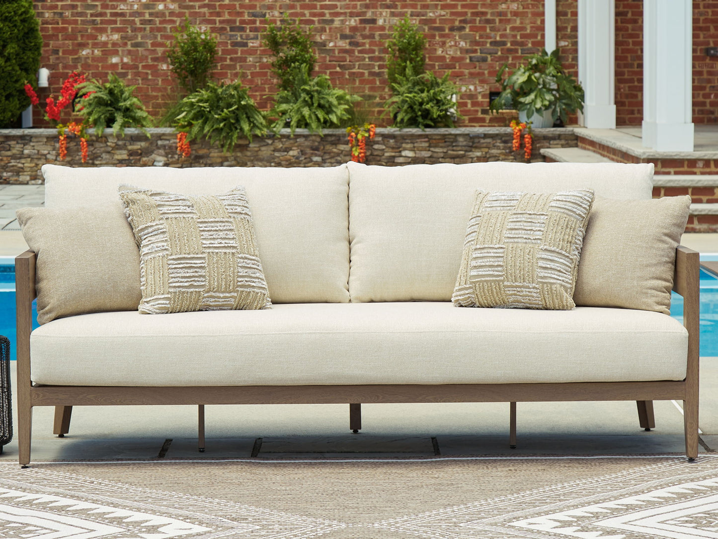Serene Bay - Dark Brown / White - Sofa With Cushion - Hornell Furniture Outlet