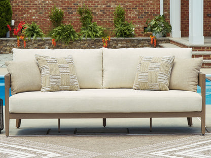 Serene Bay - Dark Brown / White - Sofa With Cushion - Hornell Furniture Outlet