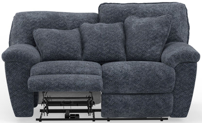 Paxon - Deep Seat Power Reclining Loveseat With Power Adjustable Headrest - Smoke - Hornell Furniture Outlet