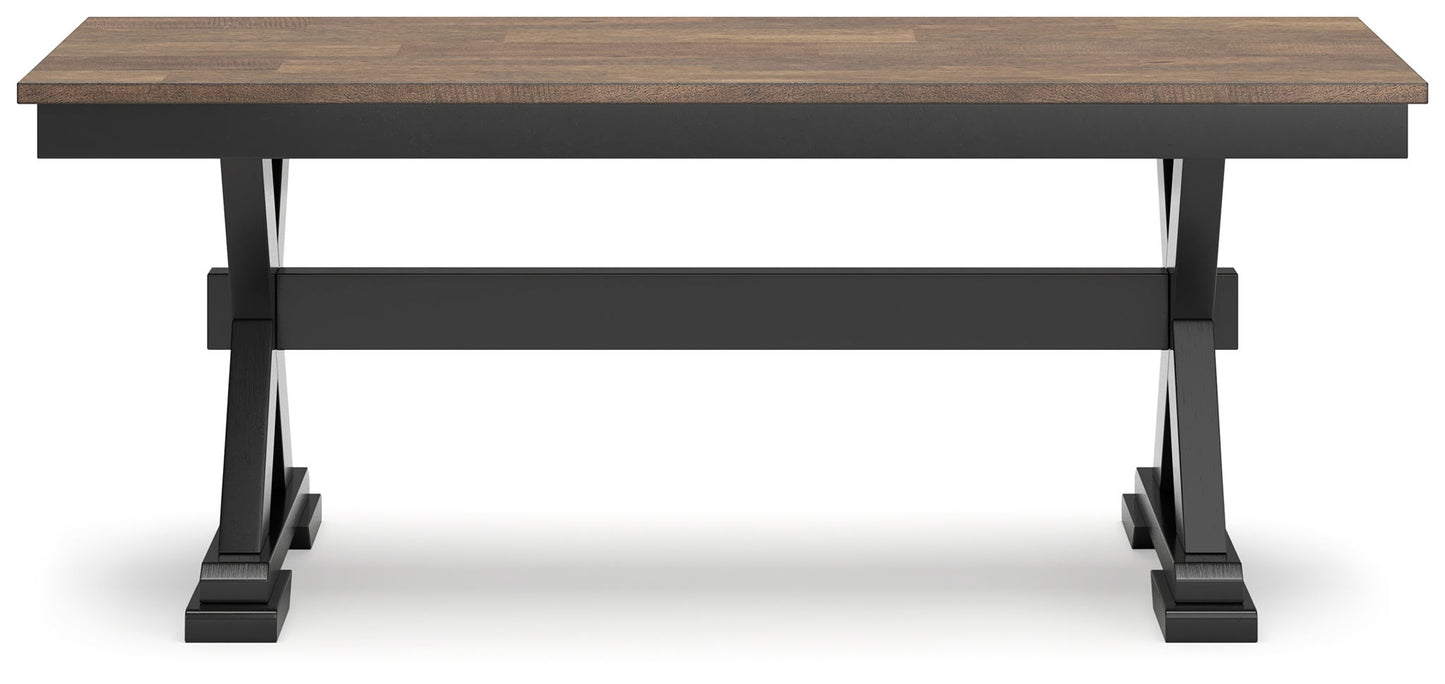 Wildenauer - Brown / Black - Large Dining Room Bench - Hornell Furniture Outlet