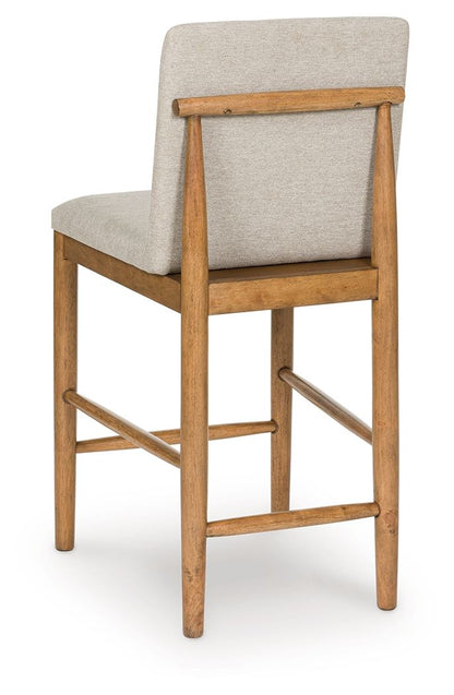 Isanti - Light Brown - Upholstered Barstool (Set of 2) - Hornell Furniture Outlet
