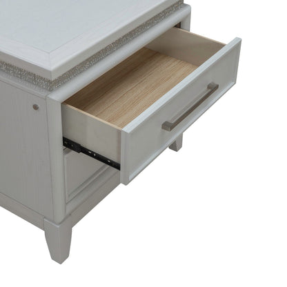 Reflections - Nightstand With Lights and Charging Station - White - Hornell Furniture Outlet