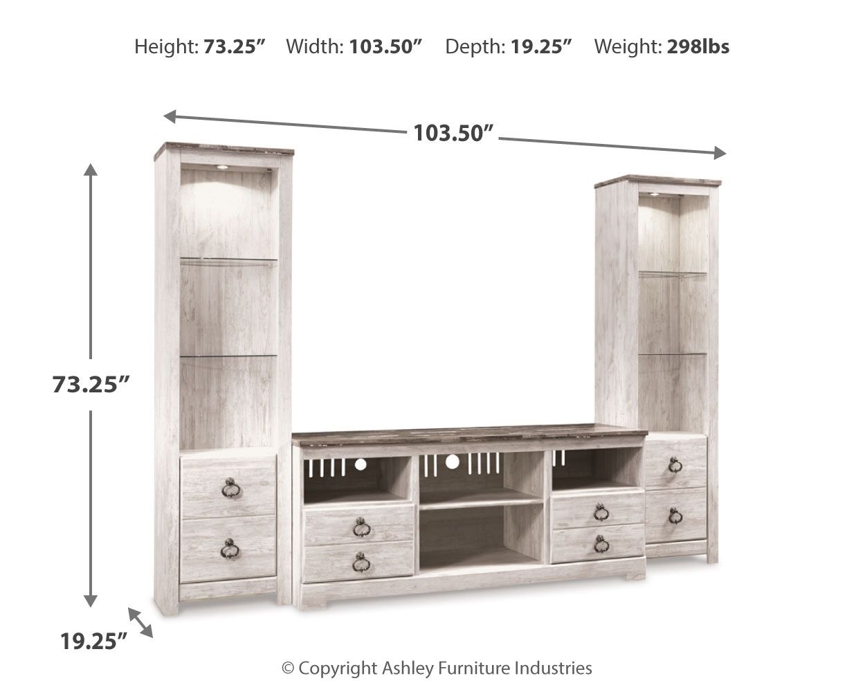 Willowton - Entertainment Center With Fireplace Option - Hornell Furniture Outlet