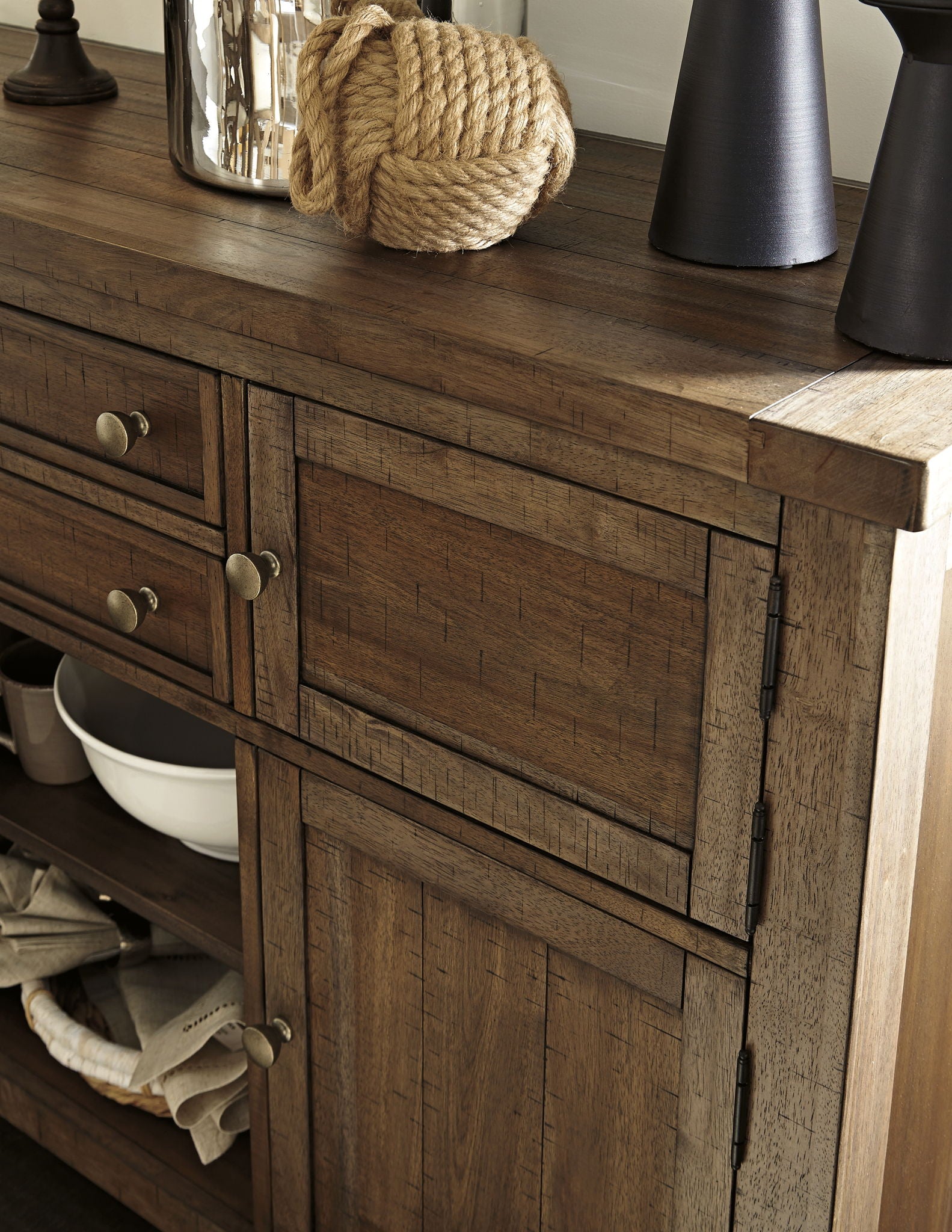 Moriville - Grayish Brown - Dining Room Server - Hornell Furniture Outlet