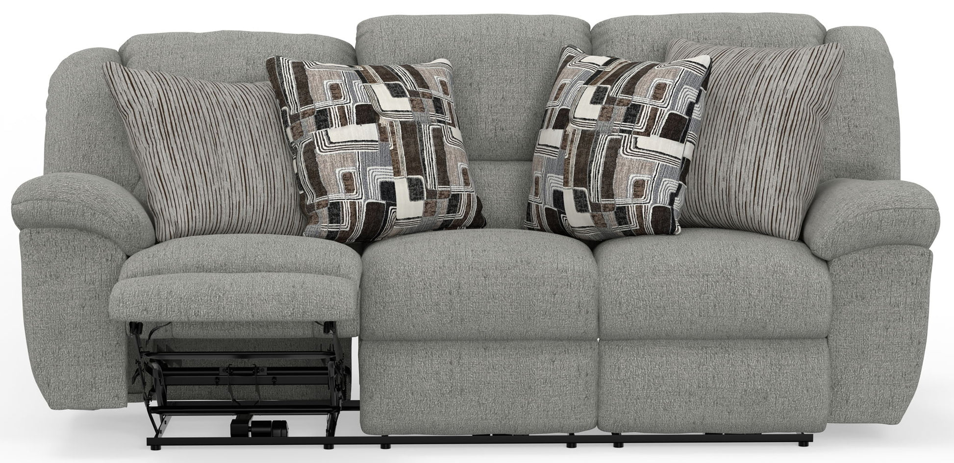Trifecta - Sofa With 3 Recliners and Drop Down Table - Hornell Furniture Outlet