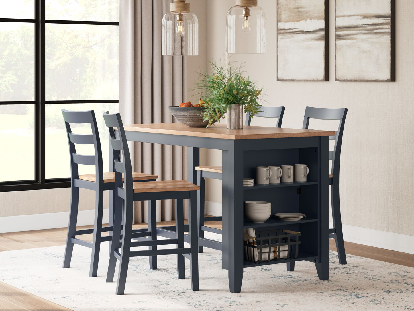 Gesthaven - Rectangular Dining Room Counter Set - Hornell Furniture Outlet