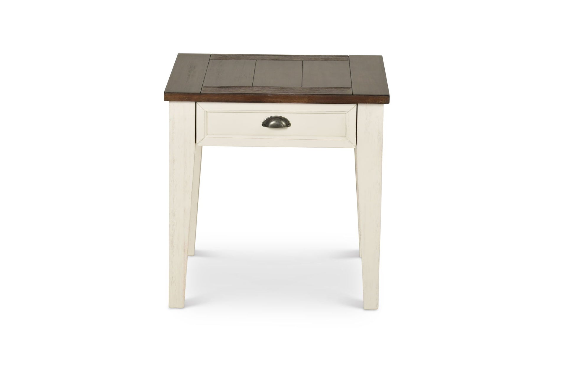 Cayla - End Table - Dark Oak / White - Hornell Furniture Outlet