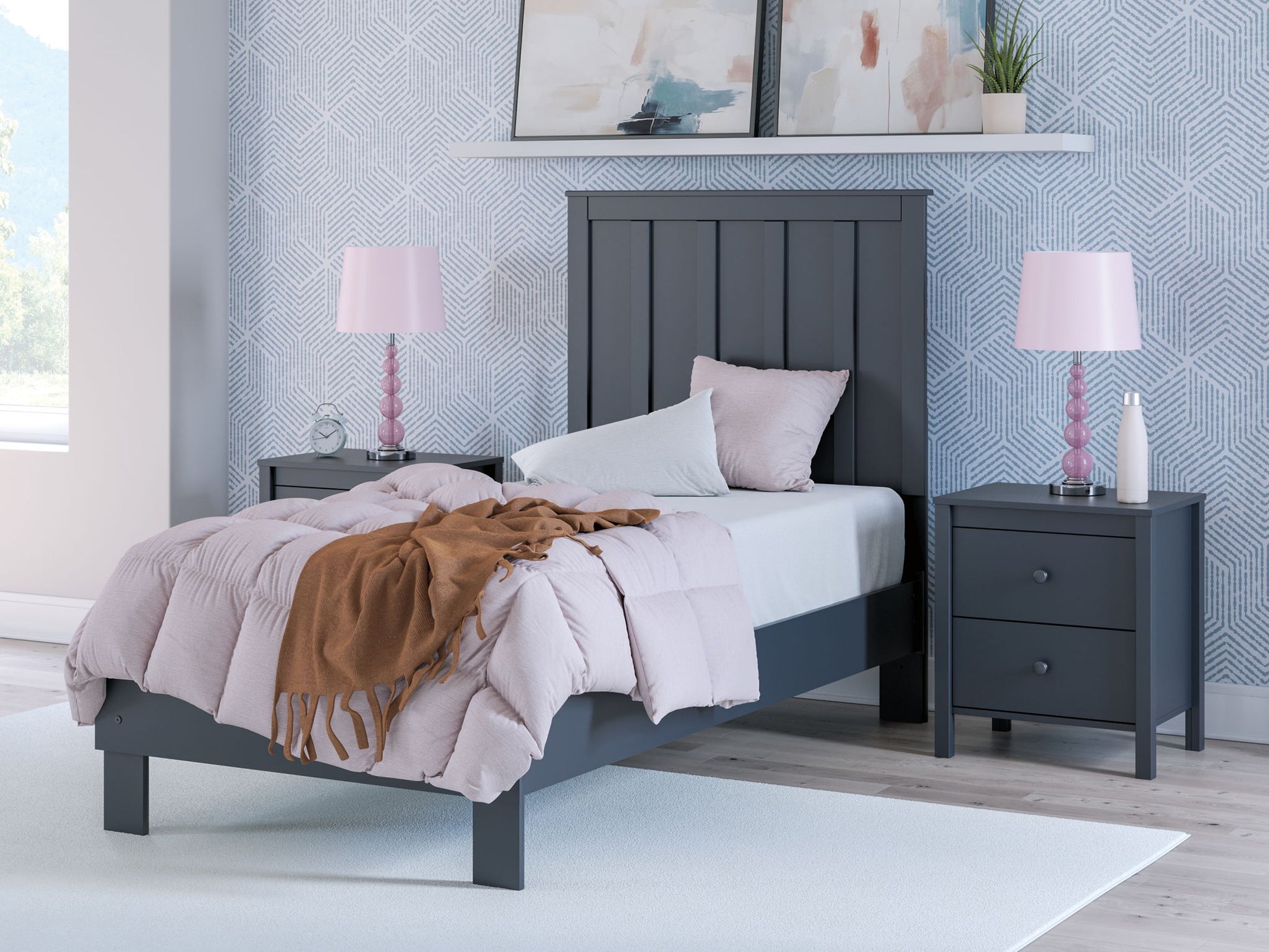 Simmenfort - Platform Bed With Panel Headboard - Hornell Furniture Outlet