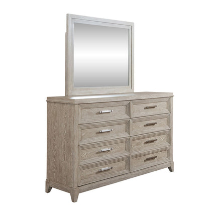 Belmar - Dresser & Mirror - Washed Taupe - Hornell Furniture Outlet