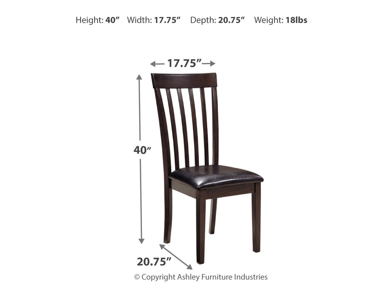 Hammis - Dark Brown - Dining UPH Side Chair (Set of 2) - Hornell Furniture Outlet