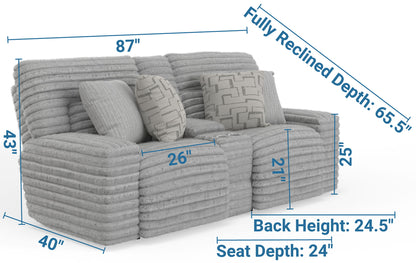 Lynx - Power Reclining Console Loveseat With Zero Gravity - Hornell Furniture Outlet