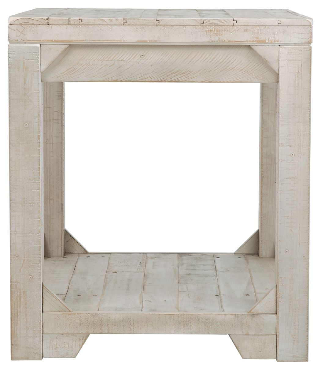 Fregine - Whitewash - Rectangular End Table - Hornell Furniture Outlet
