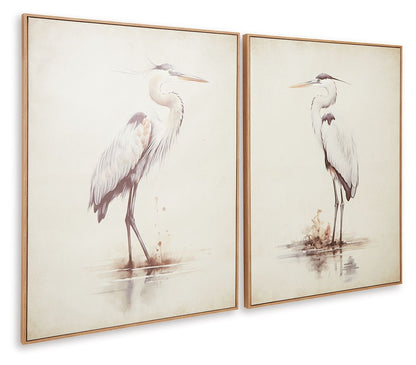 Aubinell - Beige - Wall Art Set (Set of 2) - Hornell Furniture Outlet