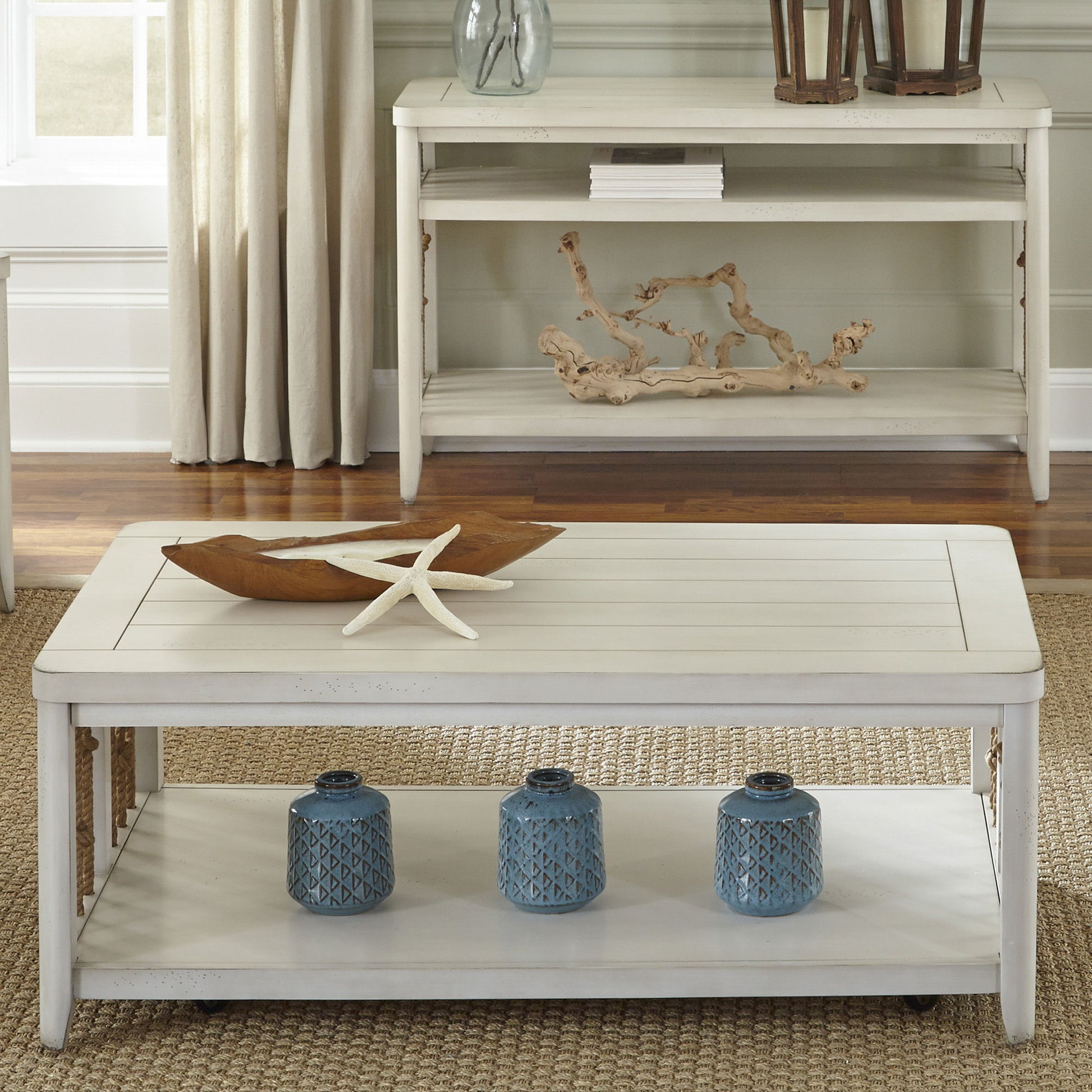 Dockside - 3 Piece Table Set (1 Cocktail 2 End Tables) - White - Hornell Furniture Outlet
