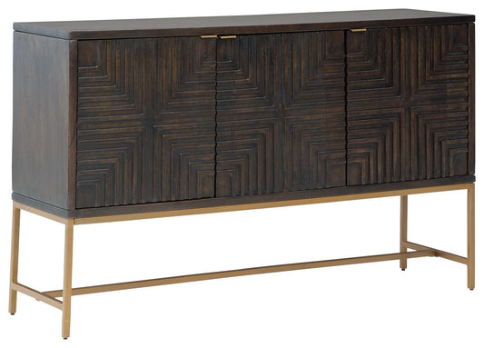 Elinmore - Brown / Gold Finish - Accent Cabinet - Hornell Furniture Outlet