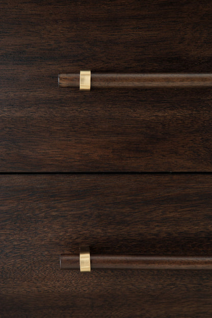 Dantenton - Five Drawer Chest - Merlot - Hornell Furniture Outlet