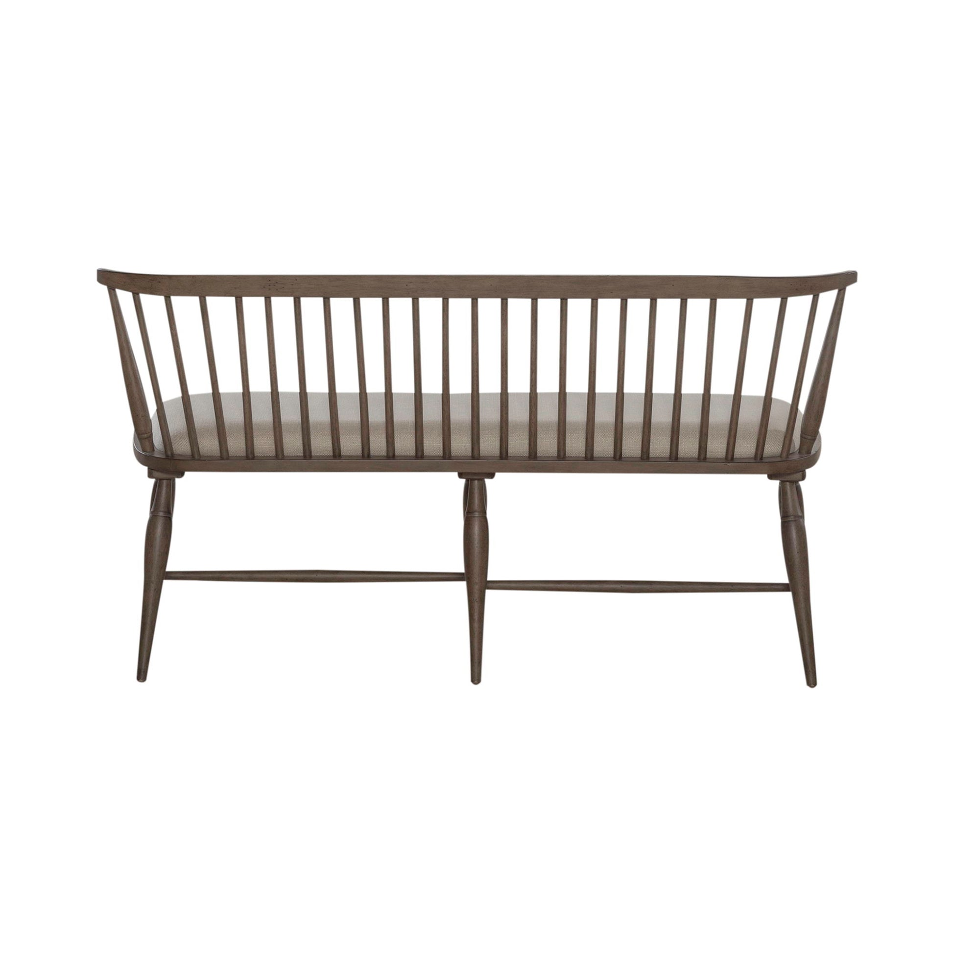Americana Farmhouse - Upholstered Seat Windsor Bench (RTA) - Light Brown - Hornell Furniture Outlet