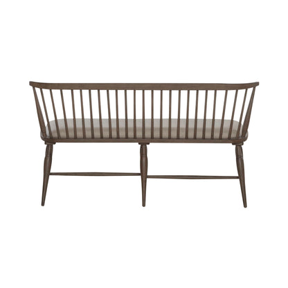 Americana Farmhouse - Upholstered Seat Windsor Bench (RTA) - Light Brown - Hornell Furniture Outlet