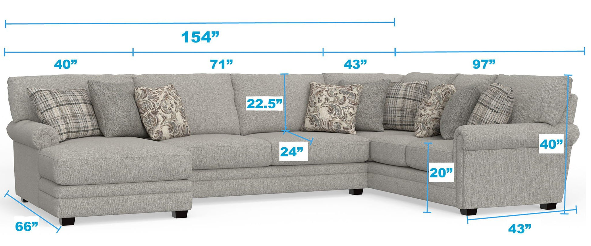 Livingston - Sectional With Comfort Coil Seating And Accent Pillows Included - Hornell Furniture Outlet