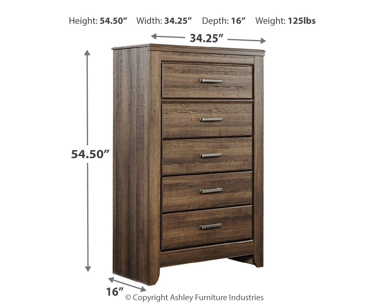 Juararo - Dark Brown - Five Drawer Chest - Hornell Furniture Outlet