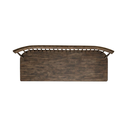 Midland Falls - Spindle Back Bench (RTA) - Dark Brown - Hornell Furniture Outlet