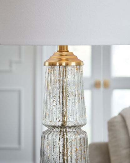 Bakersboro - Clear / Gold Finish - Glass Table Lamp - Hornell Furniture Outlet