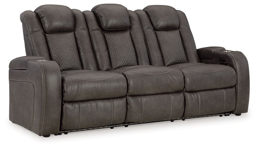 Fyne - dyme - Power Reclining Sofa With Adj Headrest - Hornell Furniture Outlet