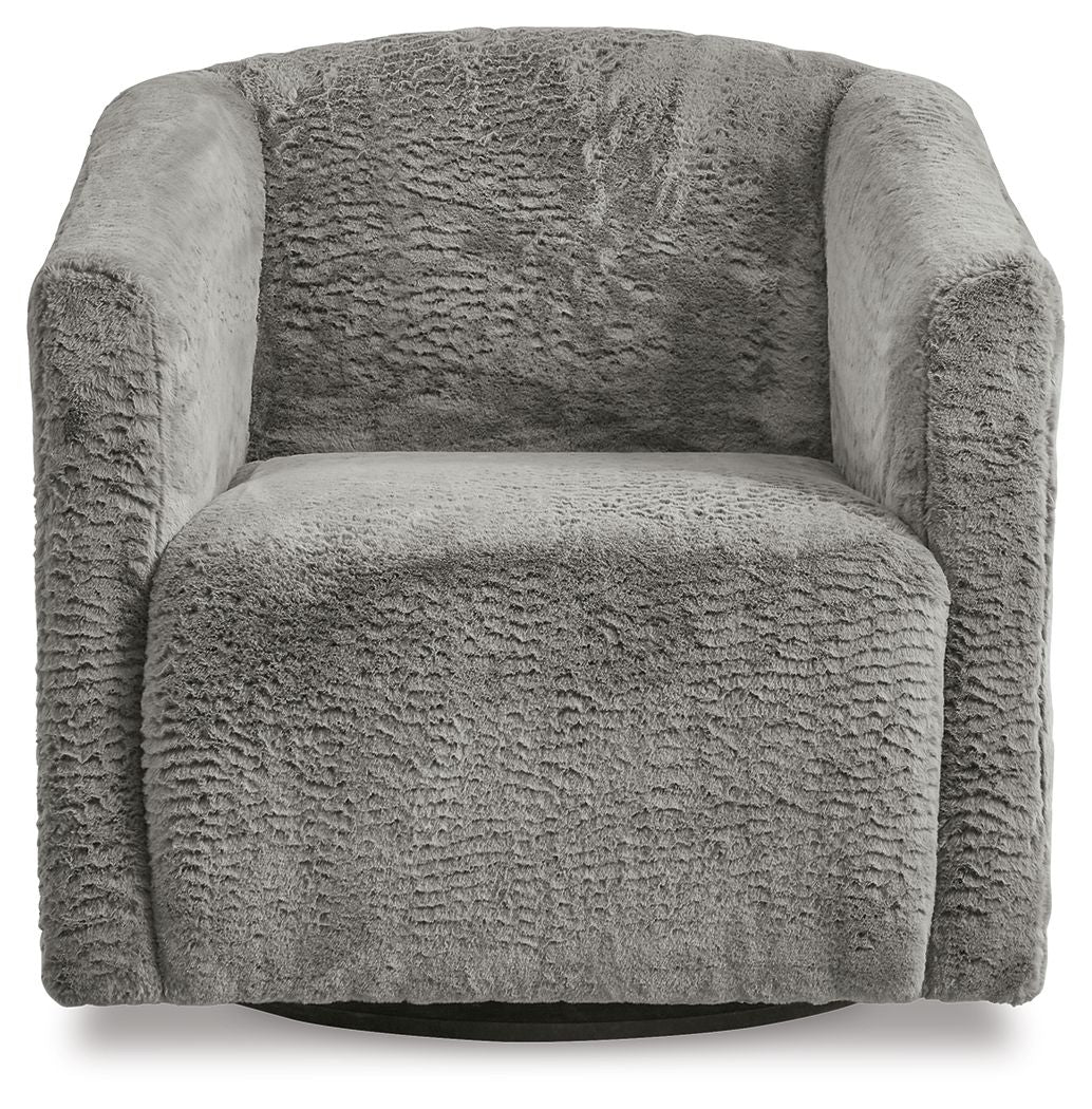 Bramner - Charcoal - Swivel Accent Chair - Hornell Furniture Outlet