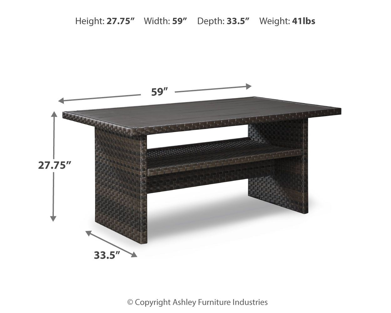 Easy Isle - RECT Multi - Use Table - Dark Brown / Beige - Hornell Furniture Outlet