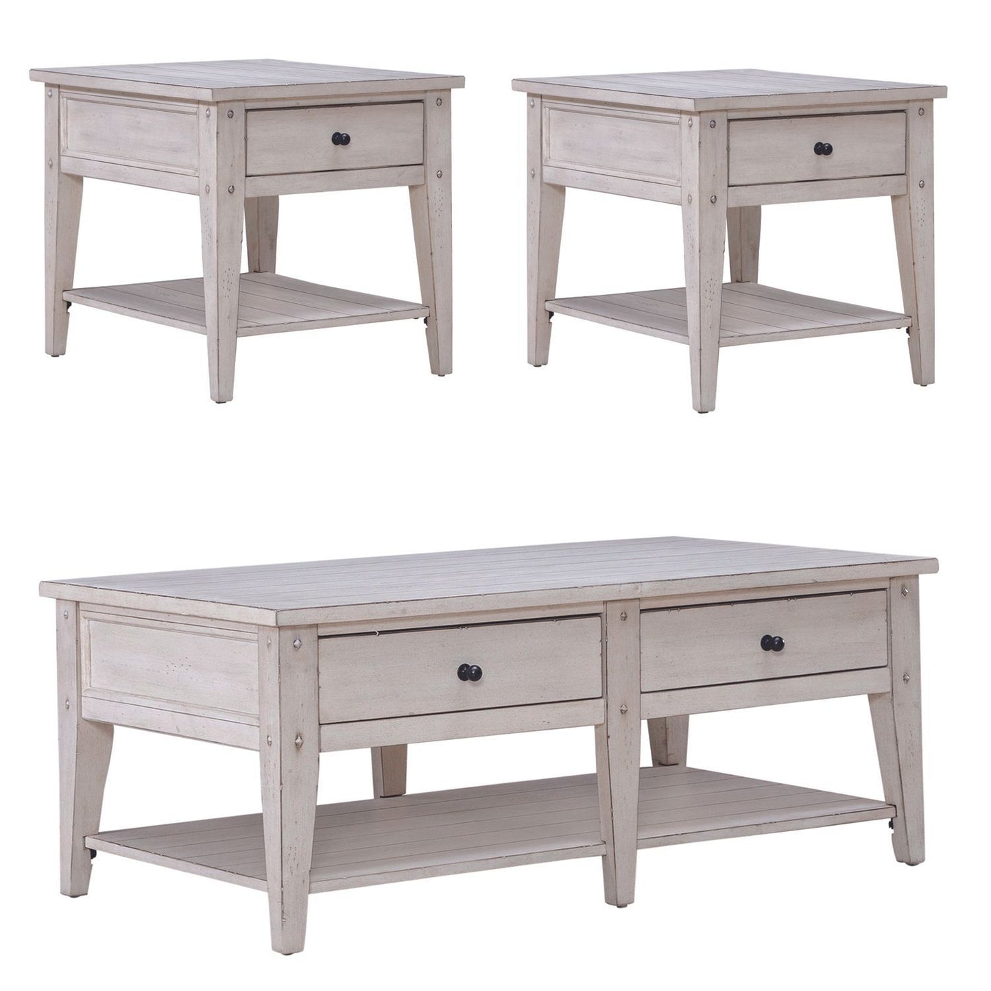 Lake House - 3 Piece Set (1 - Cocktail 2 - End Tables) - Hornell Furniture Outlet