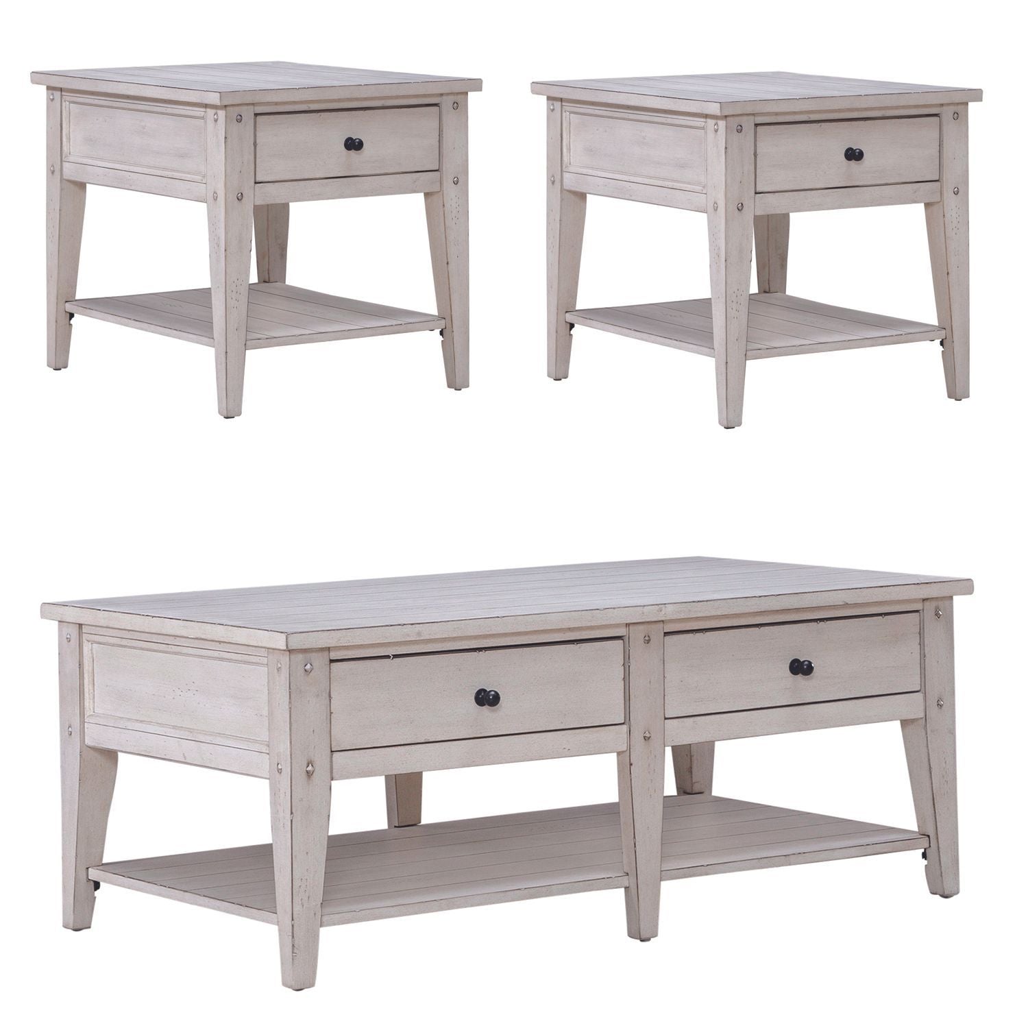 Lake House - 3 Piece Set (1 - Cocktail 2 - End Tables) - Hornell Furniture Outlet