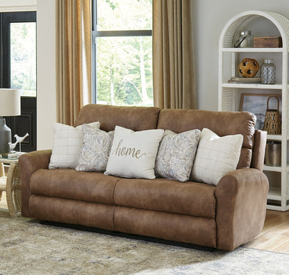Justine - Lay Flat Reclining Sofa - Burlap - Hornell Furniture Outlet