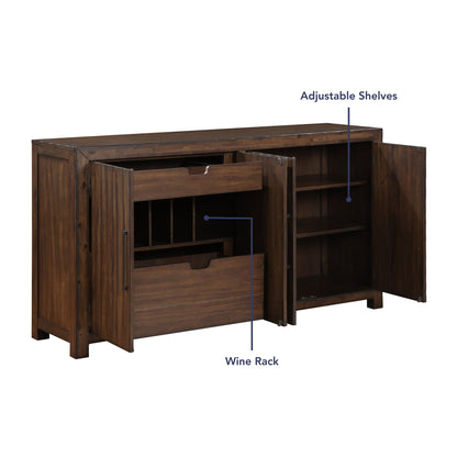 Auburn - Server - Dark Brown - Hornell Furniture Outlet