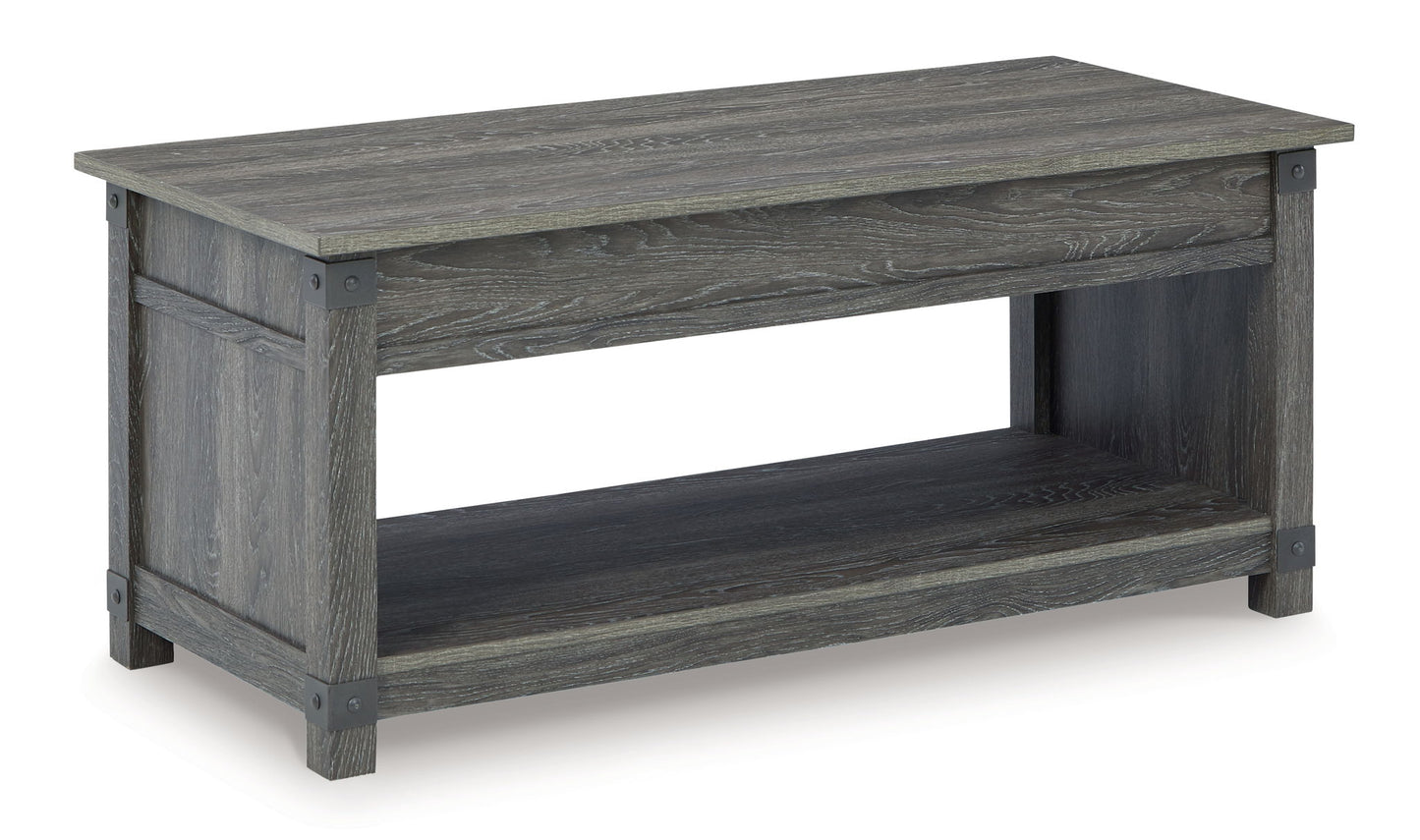 Freedan - 3 Pc. - Coffee Table, 2 End Tables - Grayish Brown - Hornell Furniture Outlet