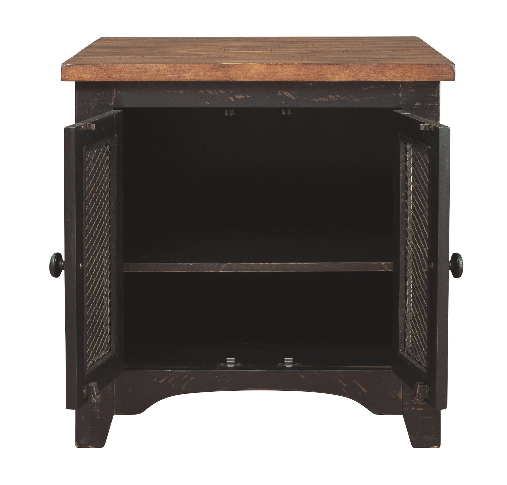 Valebeck - Black / Brown - Rectangular End Table - Hornell Furniture Outlet