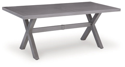 Half Moon Beach - Rectangular Dining Table With Umbrella Option - Gray - Hornell Furniture Outlet