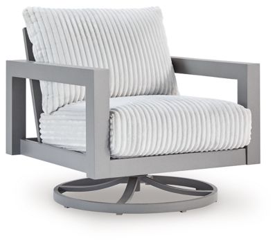 Hurley Park - Gray - Swivel Chair With Cushion - Hornell Furniture Outlet