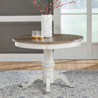 Ocean Isle - Pedestal Table - Antique White - Hornell Furniture Outlet