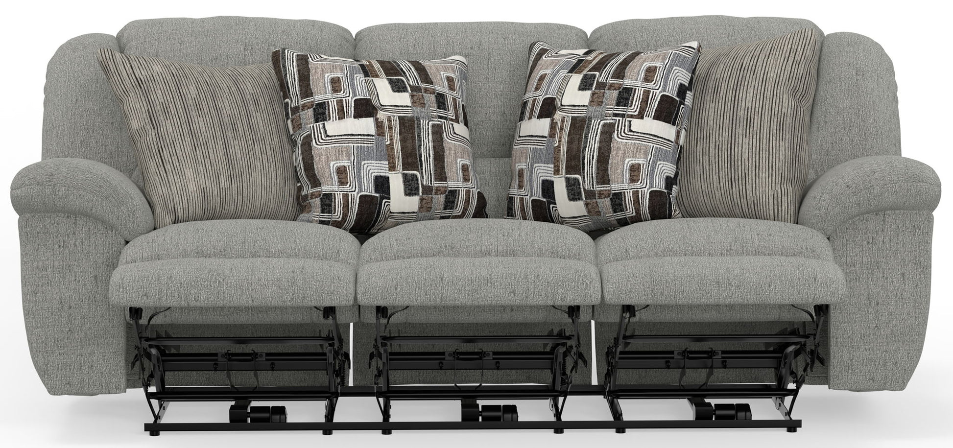 Trifecta - Sofa With 3 Recliners and Drop Down Table - Hornell Furniture Outlet