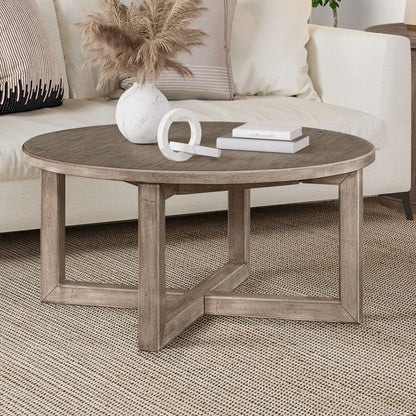 Proximity Place - Round Cocktail Table - Light Brown - Hornell Furniture Outlet