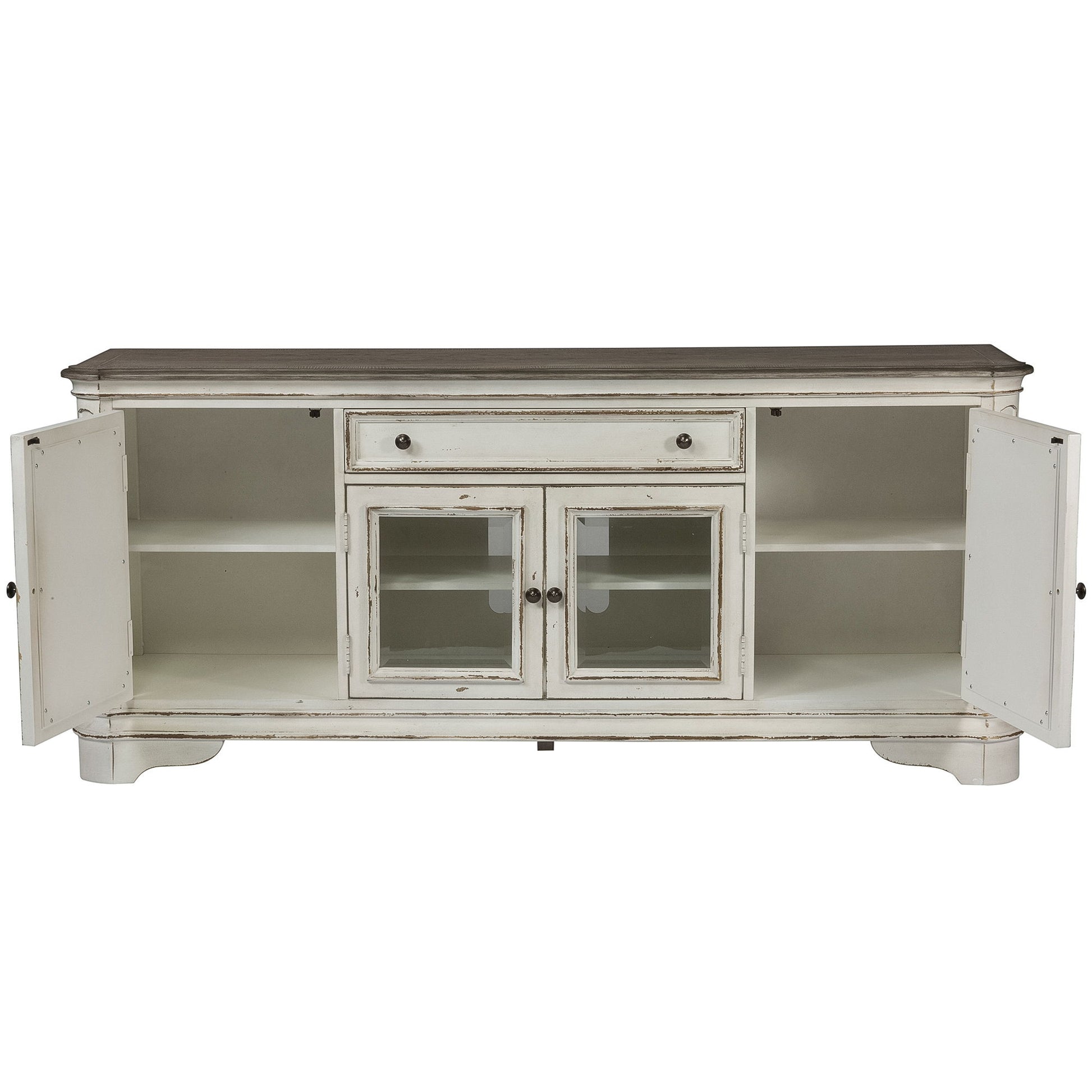 Magnolia Manor - EnteRTAinment TV Stand - Weathered Bisque - Hornell Furniture Outlet