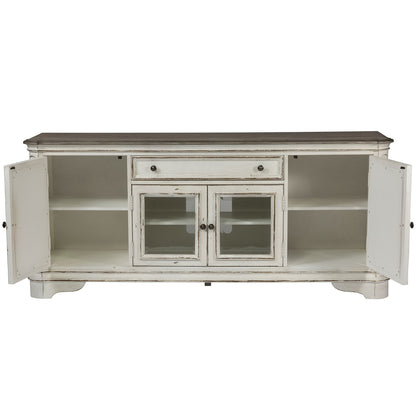 Magnolia Manor - EnteRTAinment TV Stand - Weathered Bisque - Hornell Furniture Outlet