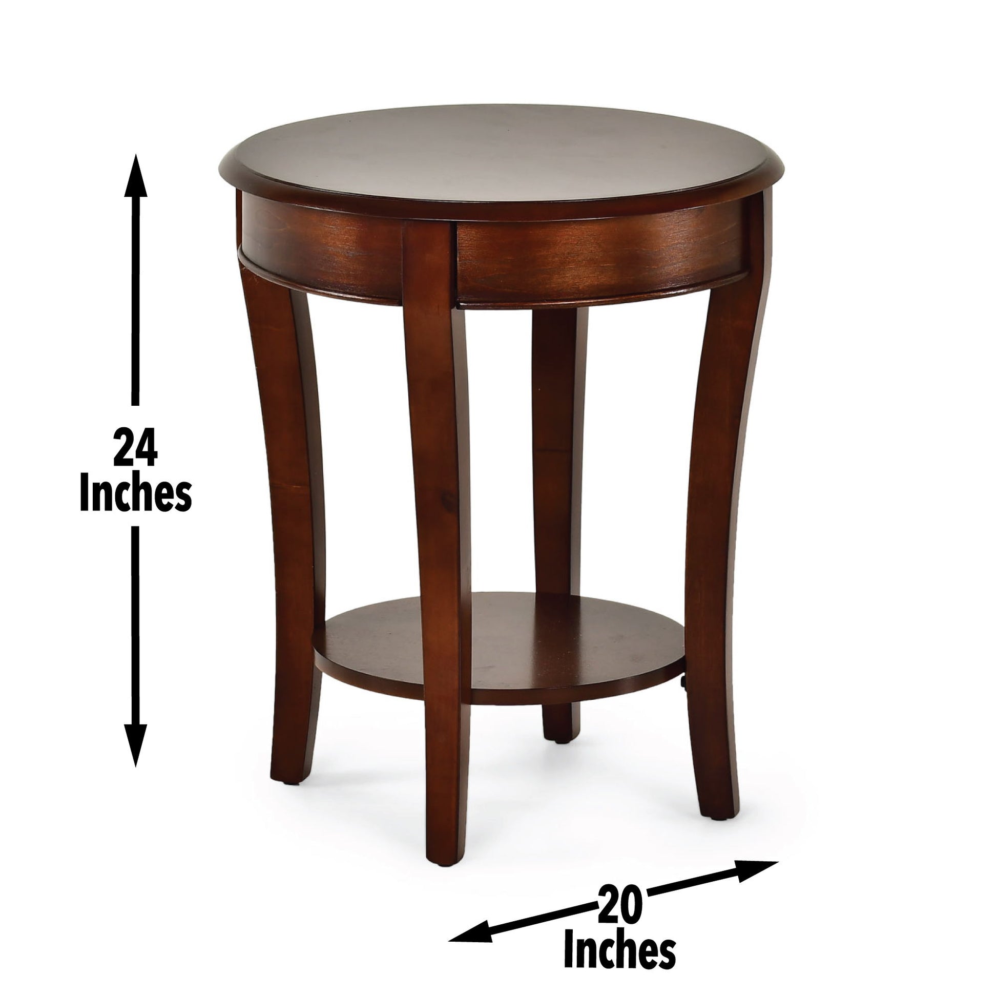 Troy - End Table 20" Round - Brown - Hornell Furniture Outlet