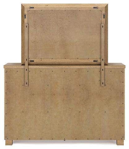 Galliden - Light Brown - Dresser And Mirror - Hornell Furniture Outlet