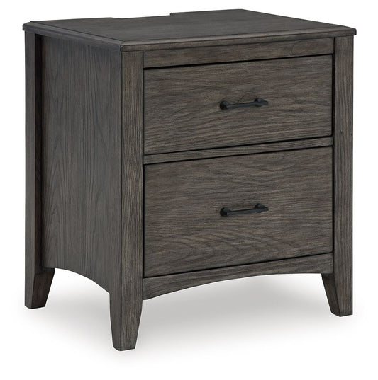 Montillan - Grayish Brown - Two Drawer Night Stand - Hornell Furniture Outlet