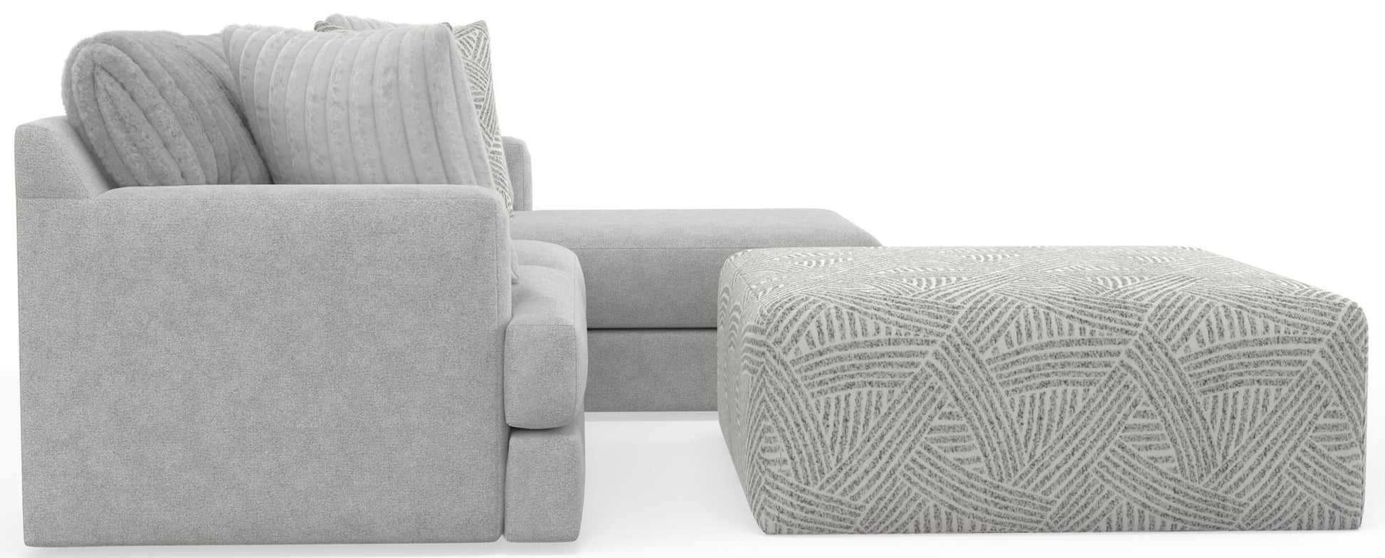 Logan - Upholstered Sectional With Comfort Coil Seating - 46" Cocktail Ottoman And Accent Pillows Included - Hornell Furniture Outlet