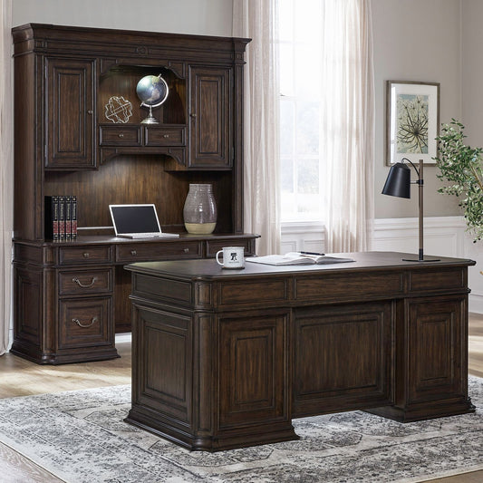 Provence Park - 5 Piece Jr Executive Set - Brown - Hornell Furniture Outlet