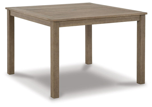 Aria Plains - Brown - Square Dining Table W/Umb Opt - Hornell Furniture Outlet